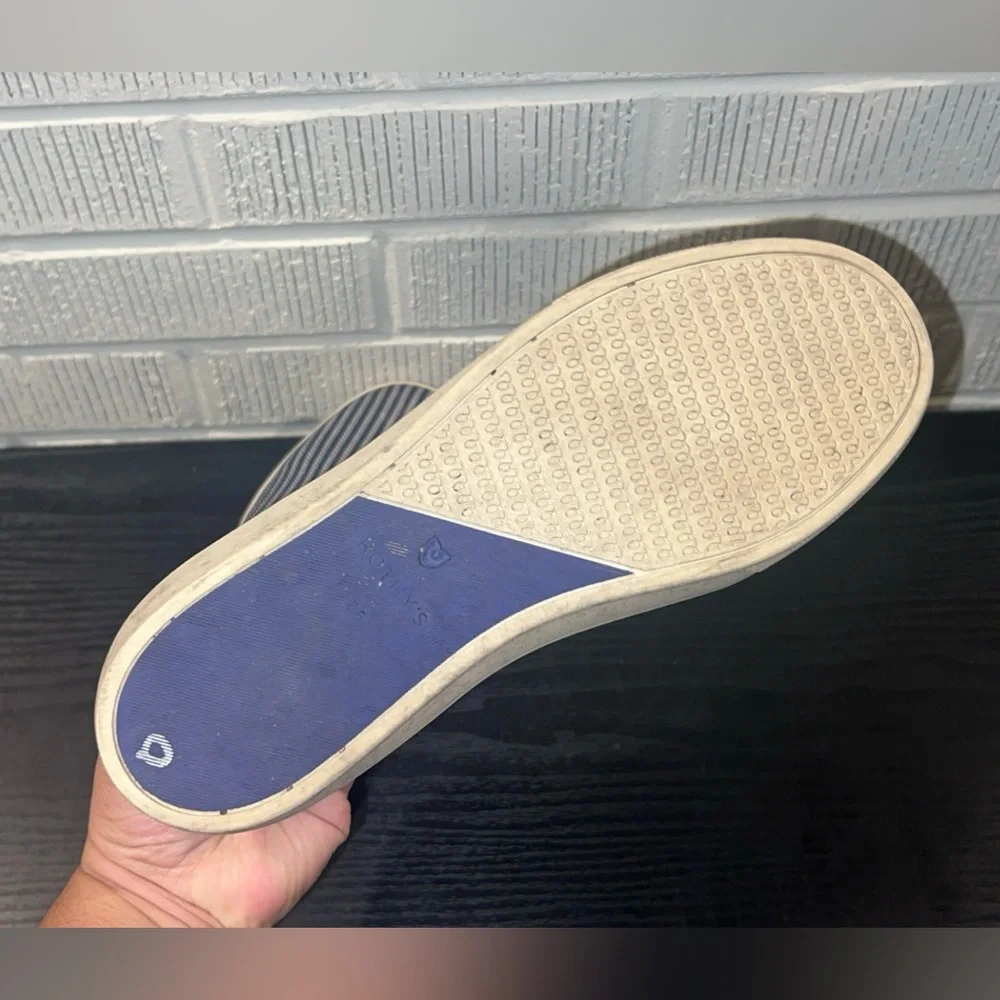 Rothy's The Original Slip On Blue and White Sneakers